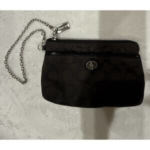 Coach Signature Turnlock Wristlet Pouch Clutch Wallet (5 in x7.5 in)